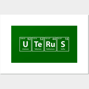 Uterus (U-Te-Ru-S) Periodic Elements Spelling Posters and Art